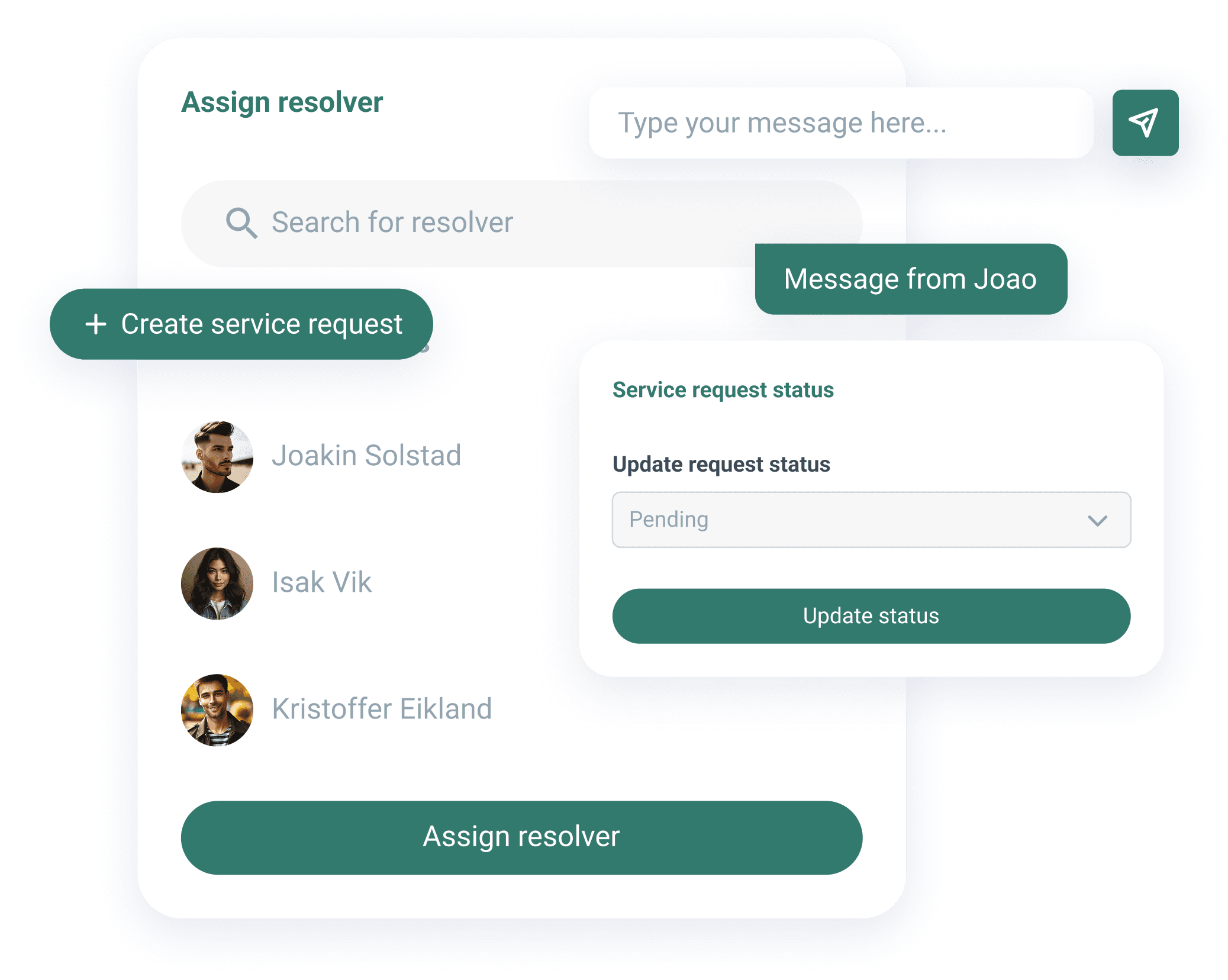 SUPPORT & SERVICE MANAGEMENT mockup